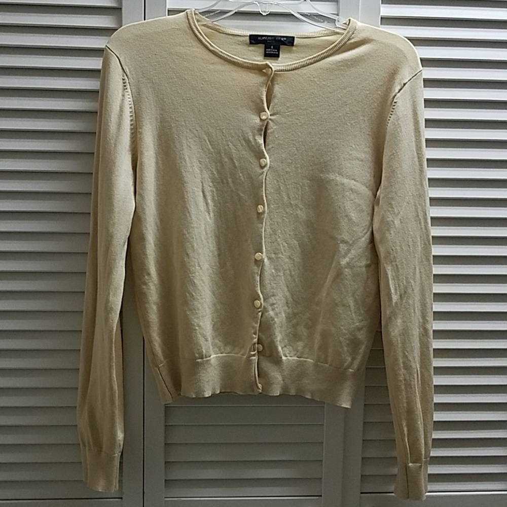 August Silk Cream Cardigan